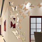 12Pcs 3D Butterfly Mirror Wall Sticker