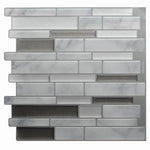 12 PCS Lot White Grey Marble Mosaic Peel and Stick Wall Sticker