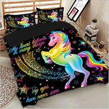 Rainbow Unicorn Duvet Cover Set