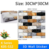 Wall Paper Brick Stone Pattern Waterproof Self-Adhesive