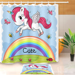 Shower Unicorn and Rainbow Curtain