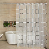 WHITE AND SILVER SHOWER CURTAIN