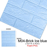 10Pcs 3D DIY Brick Self-Adhesive Waterproof Wall Stickers