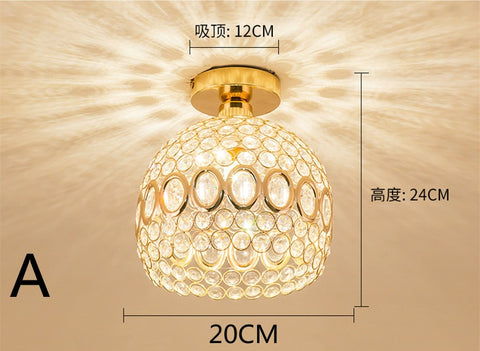 Gold Crystal Ceiling Lamp